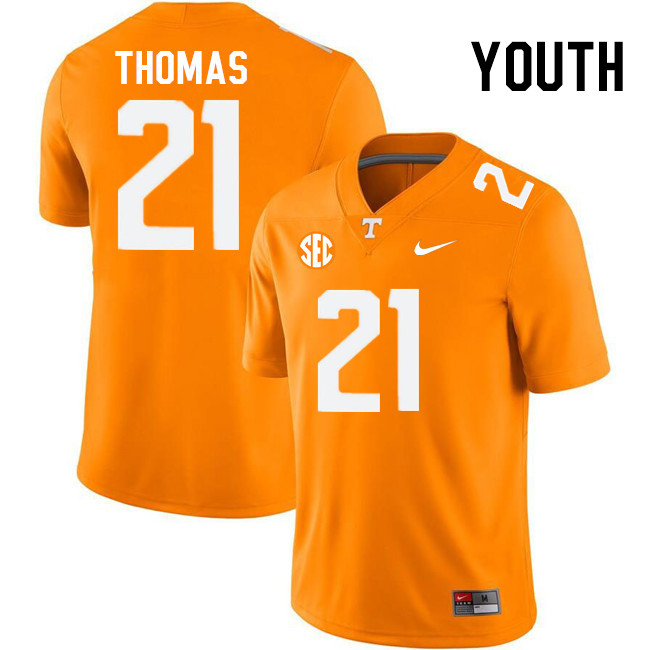 Youth #21 Omari Thomas Tennessee Volunteers College Football Jerseys Stitched Sale-Orange - Click Image to Close
